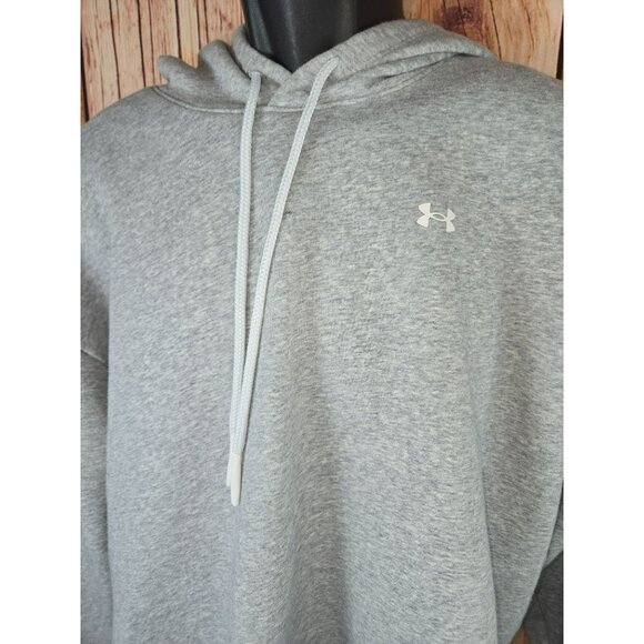 Under Armour Womens XL Gray Loose Fit Hoodie Sweatshirt With Logo Arm Detail - Picture 3 of 7